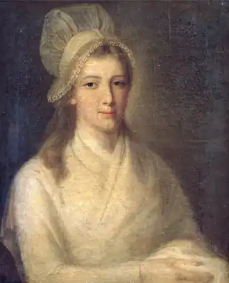 Charlotte Corday, op haar verzoek geschilderd door Jean-Jacques Hauer, enkele uren voor haar executie.
