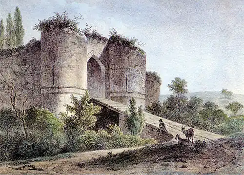 De ruïne in 1810 door J. B. de Jonghe