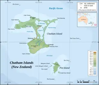 Kaart van Chatham Island