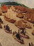 maquette van een deel van de vloot van Zheng He
