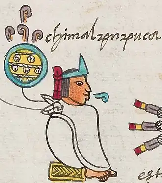 Chimalpopoca in de Codex Mendoza.