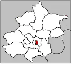 Kaart van Peking met het district Dongcheng