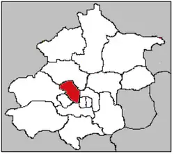 Kaart van Peking met het district Haidian