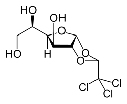 Structuurformule van alfachloralose