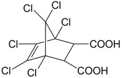 Structuurformule van chlorendinezuur
