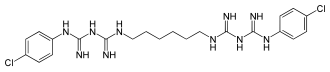 Structuurformule van chloorhexidine
