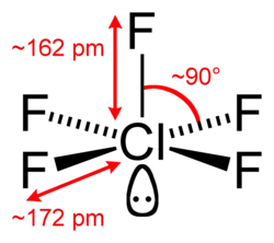 Structuurformule van chloorpentafluoride
