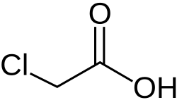 Structuurformule van chloorazijnzuur