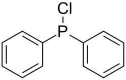 Structuurformule van chloordifenylfosfaan