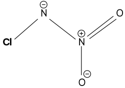 Structuurformule van het chloornitramide-ion