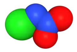Ruimtelijk model van het chloornitramide-ion