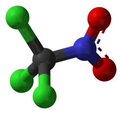 Molecuulmodel van trichloornitromethaan