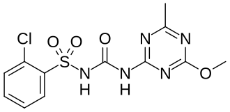Structuurformule van chloorsulfuron