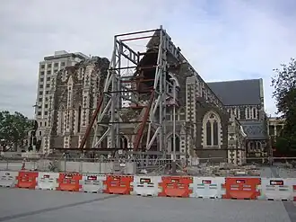 Kathedraal van Christchurch na de aardbeving