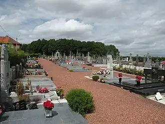 Overzicht van de begraafplaats