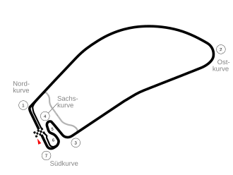 Het circuit met het nieuwe Motodrom dat in 1966 werd geopend
