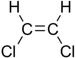 Structuurformule van cis-1,2-dichlooretheen