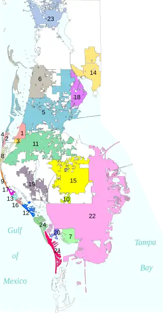 Kaart van Pinellas County