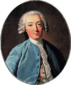Portret van Claude Adrien Helvétius door Louis-Michel van Loo uit de 18e eeuw.