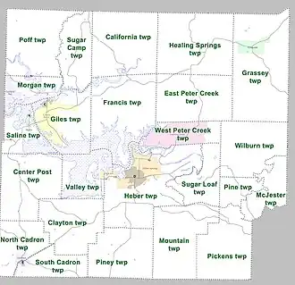 Kaart van Cleburne County