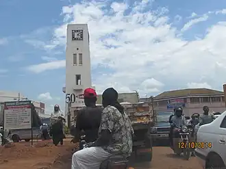Klokkentoren van de stad Mbale