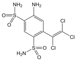 Structuurformule van clorsulon