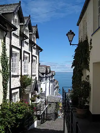 De steile hoofdstraat van Clovelly