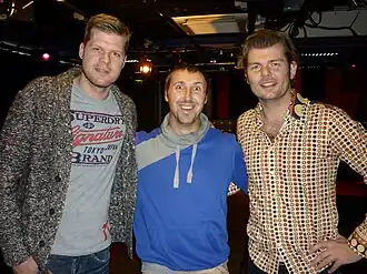 Coen (l.) en Sander (r.) met een gast (2013).