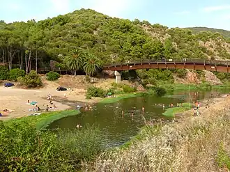 Baden in warm water bij de warmwaterbronnen