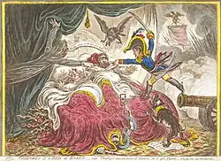 Comforts of a Bed of Roses, James Gillray