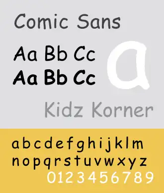 Voorbeeld van Comic Sans