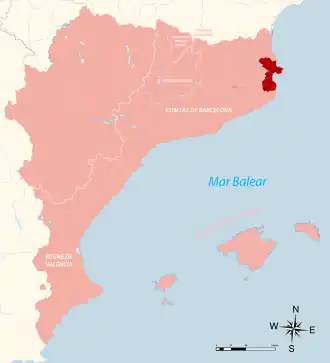 Empúries binnen de Kroon van Aragón (16e eeuw).