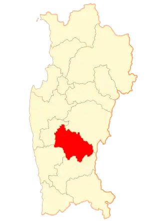 Kaart van Combarbalá