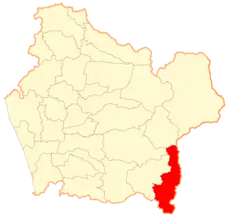 Kaart van Curarrehue