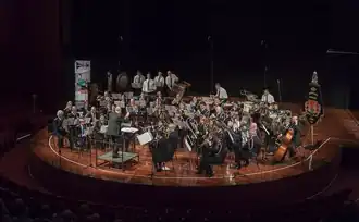 Koninklijke Harmonie van Heer o.l.v. Michel Bergenhuizen tijdens bondsconcours 19 oktober 2014