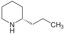 Structuurformule van (+)-coniine