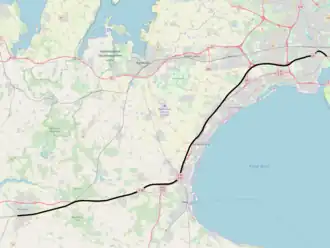 Spoorlijn Kopenhagen - Ringsted op de kaart