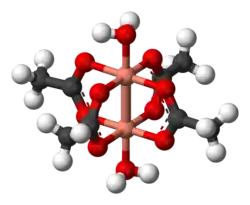 Kristalstructuur van koper(II)acetaat