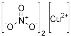 Structuurformule van koper(II)nitraat