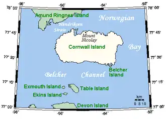 Kaart van Cornwalleiland
