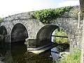 Corofin brug en de rivier de Fergus. De oorspronkelijke oversteekplaats van de Fergus. Later werden bij de stapstenen een brug van vier bogen gebouwd.