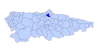 Kaart van Corvera de Asturias