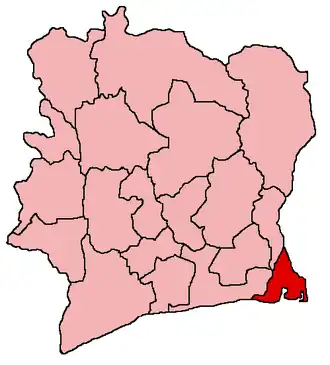 Kaart van Sud-Comoé