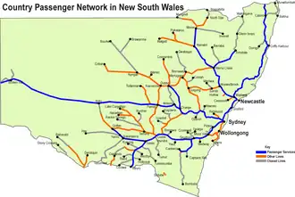 Het spoorwegnet van New South Wales