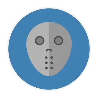 Genrelogo voor slasherfilms met het ijshockeymasker uit de Friday the 13th (franchise)