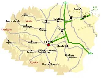 Kaart van Cuneo (CN)