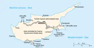 Kaart van Noord-Cyprus