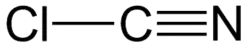 Structuurformule van cyanogeenchloride