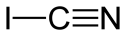 Structuurformule van cyanogeenjodide