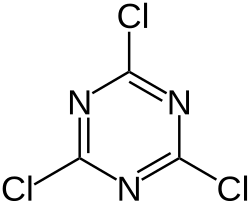 Structuurformule van cyanuurchloride